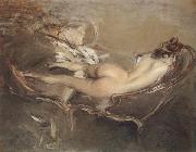Giovanni Boldini A Reclining Nude on a Day-bed Spain oil painting artist